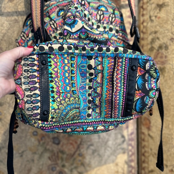 NWOT Sak Roots Canvas Multicolor Patterned Backpack - Picture 6 of 9